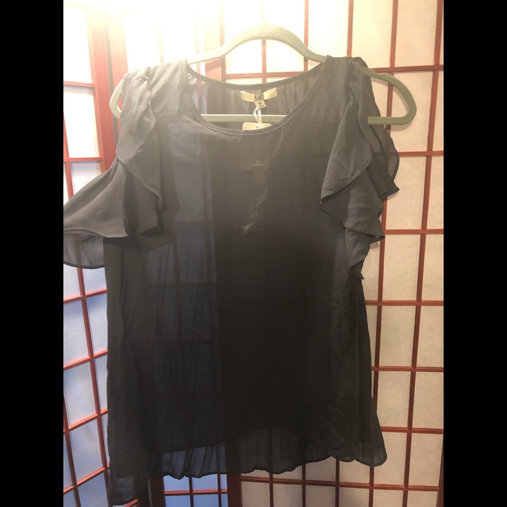 Dark Grey see through blouse